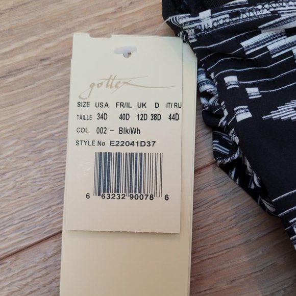 105. Profile by Gottex Underwire Tankini Top. Black and White. Size 34D. NWT - Picture 4 of 5